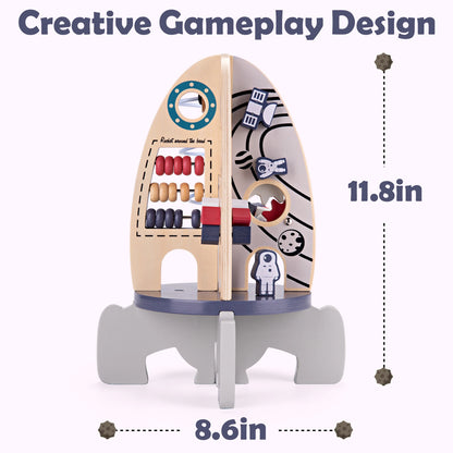 Wooden Rocket Montessori Toy